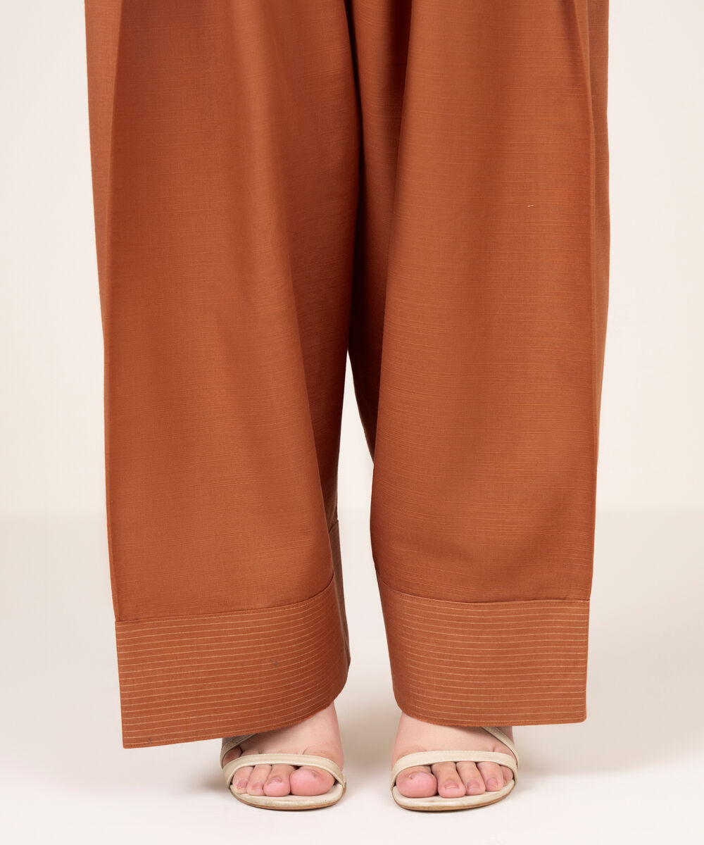 Women's RTW Cotton Rust Farshi Shalwar
