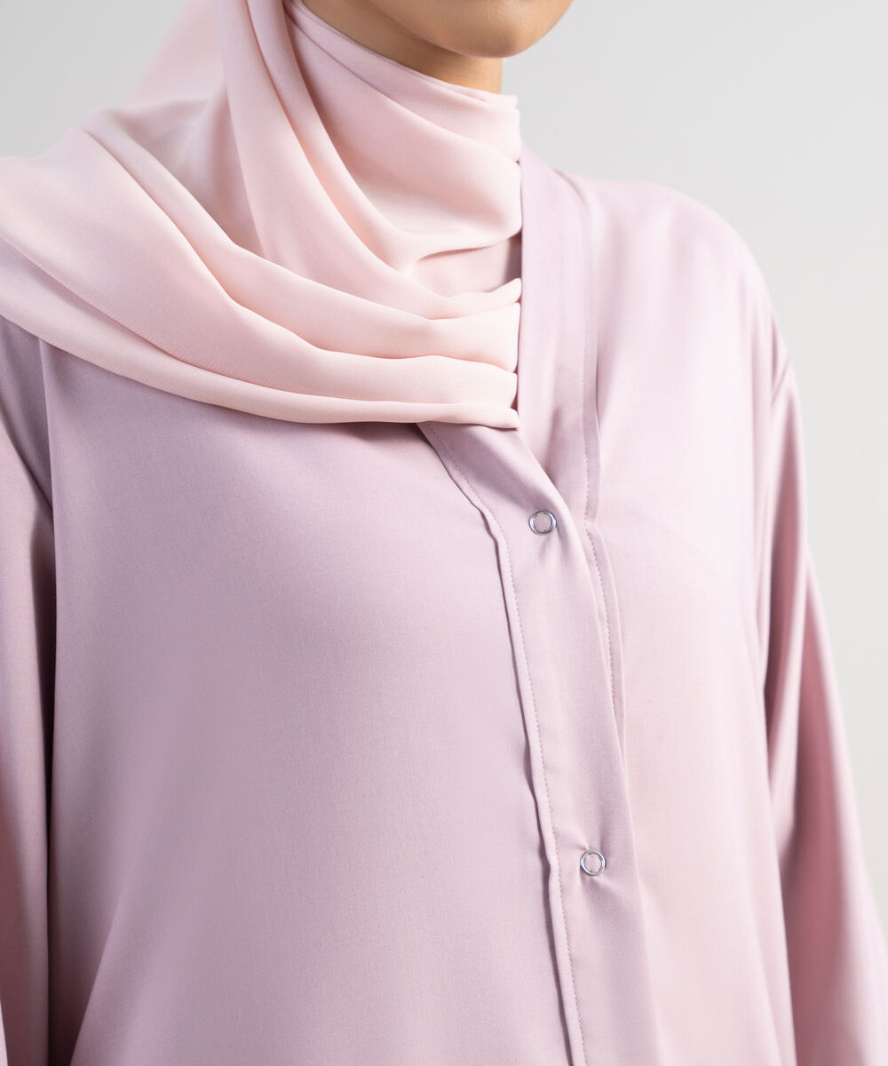 Women's Dusty Pink Kimono Abbaya Set