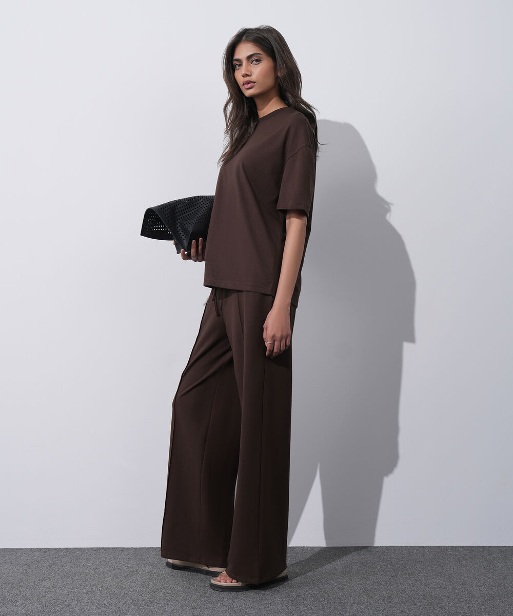 Women's Western Wear Brown Loose Fit T-Shirt