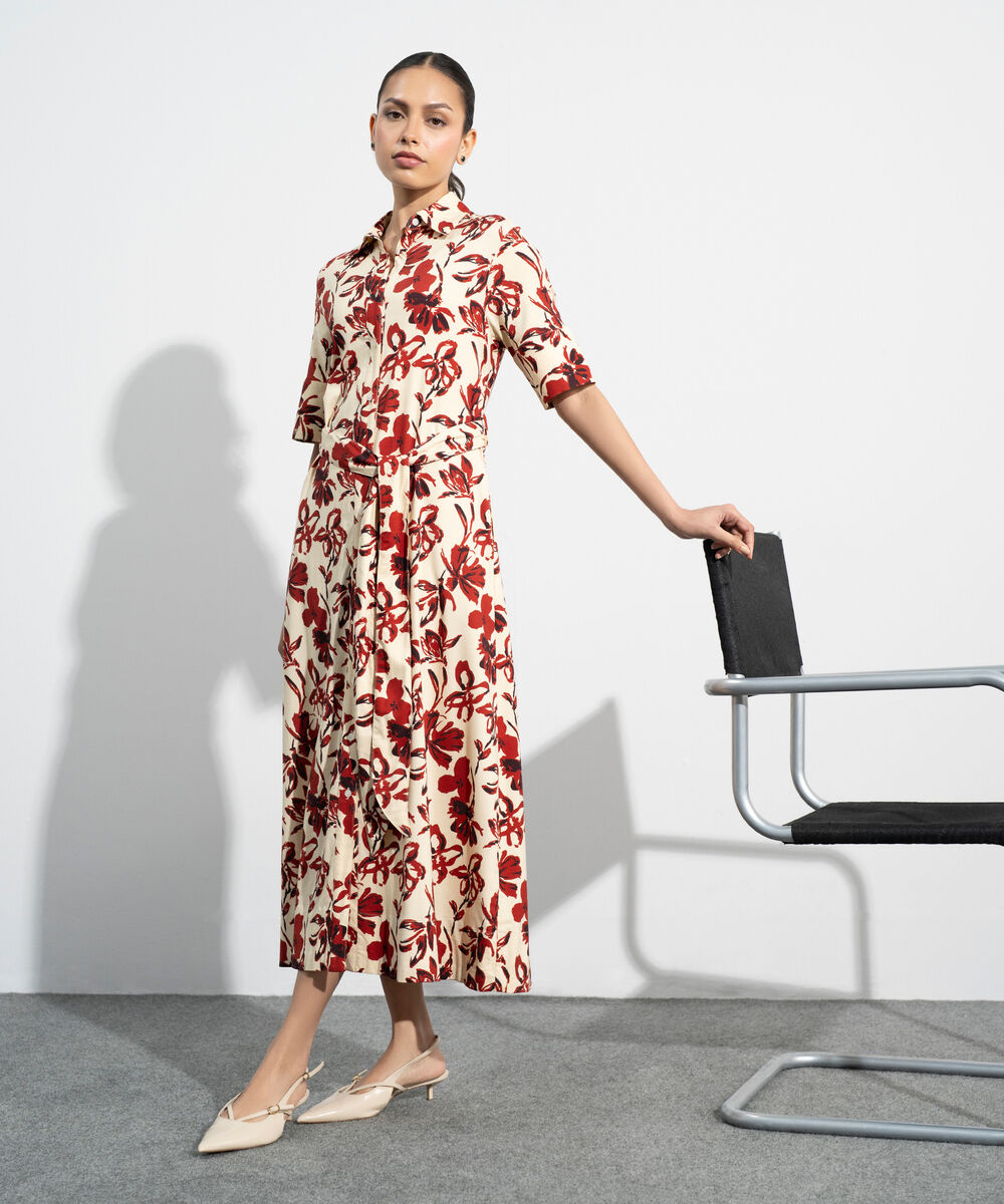 Women's Western Multi Floral Printed Dress