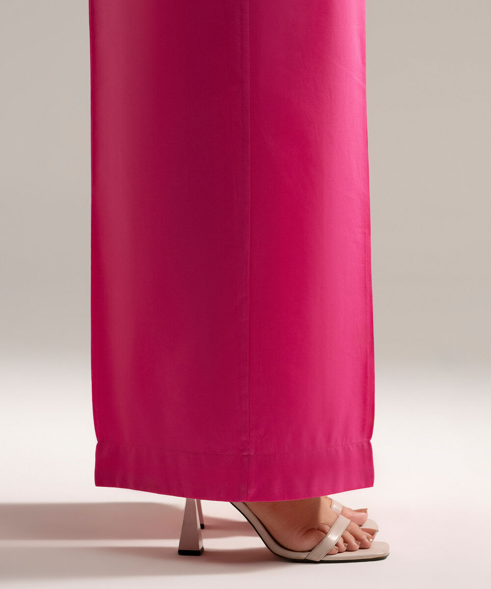 Women's RTW Cambric Solid Pink Culottes