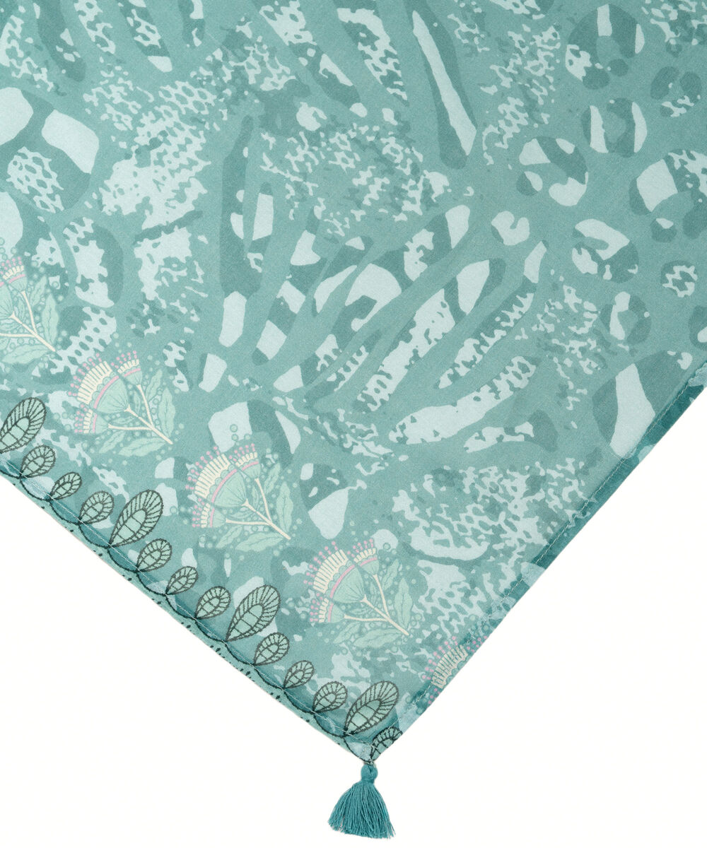 Lawn Printed Blue Dupatta