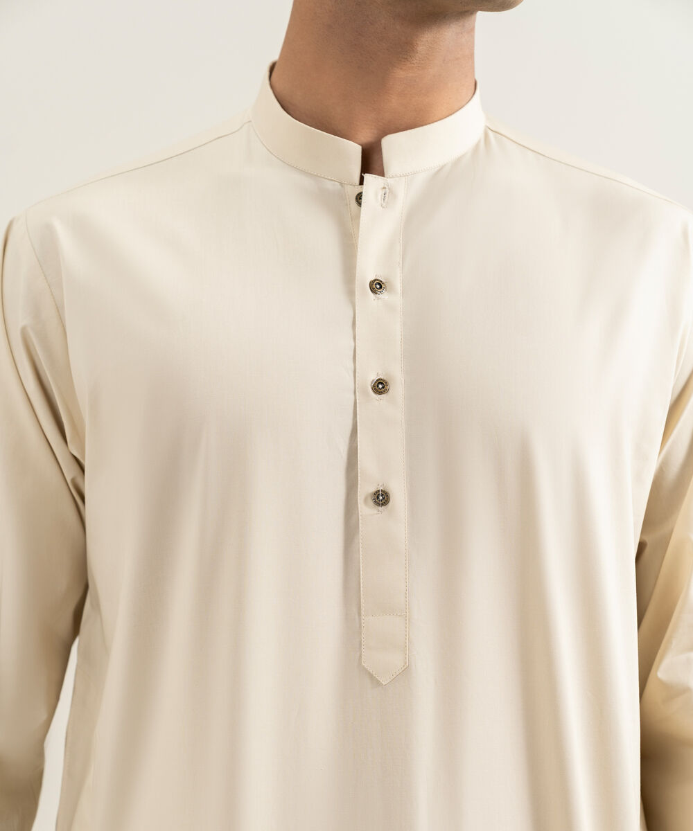 Men's Stitched Beige Kurta Shalwar