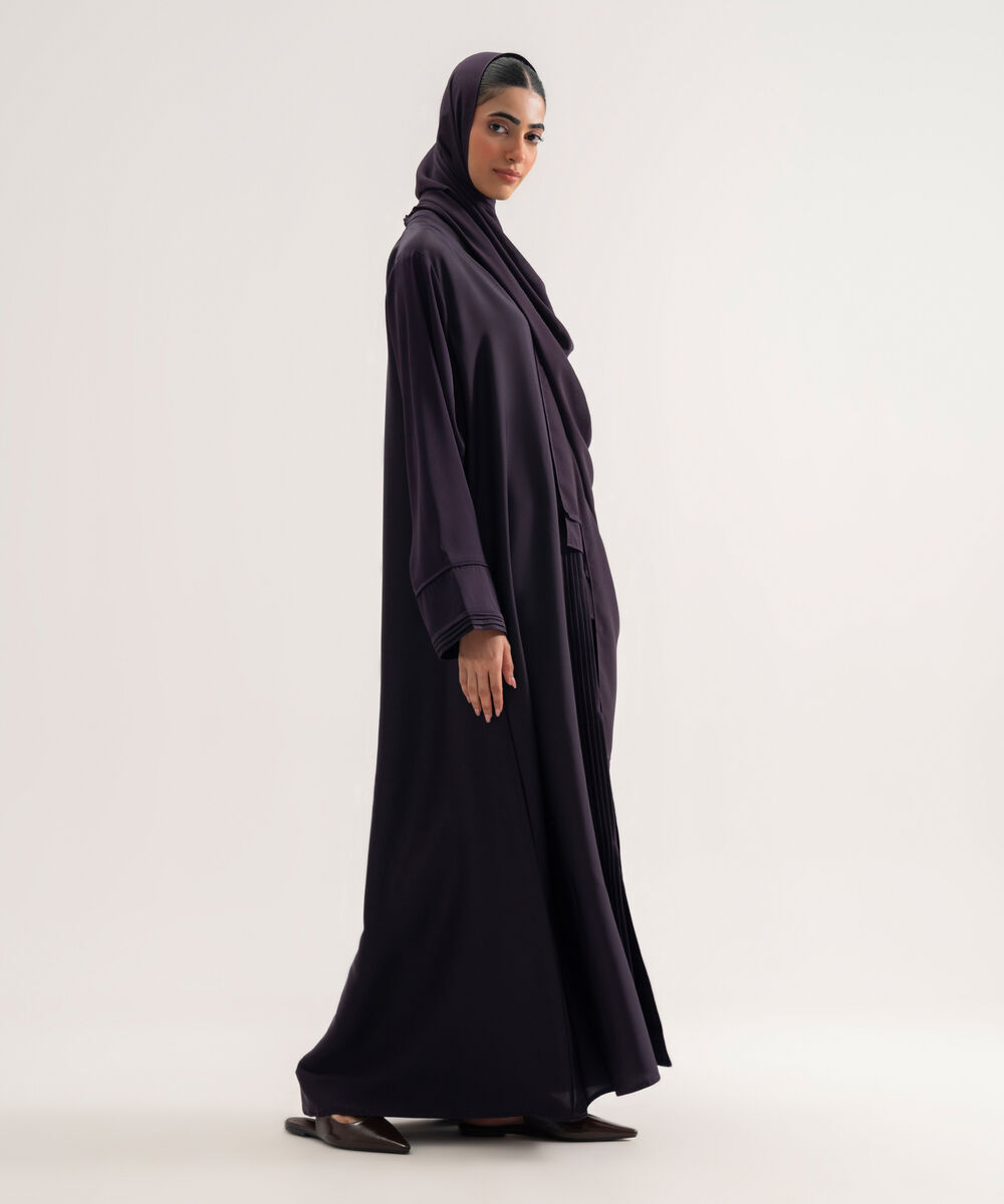 Women's Polyester Purple Regular Abaya Set