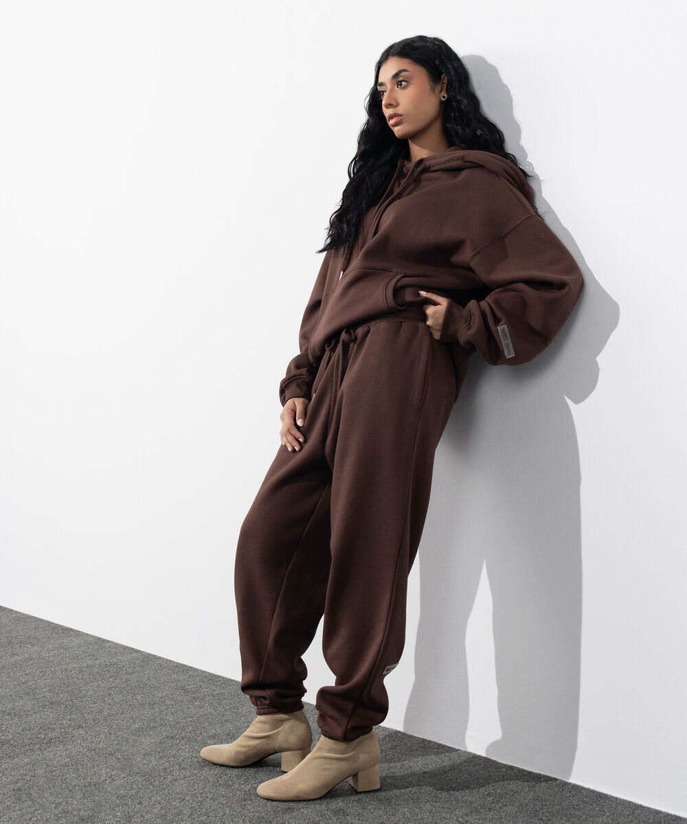 Women's Western Wear Brown Fleece Jogging Trousers