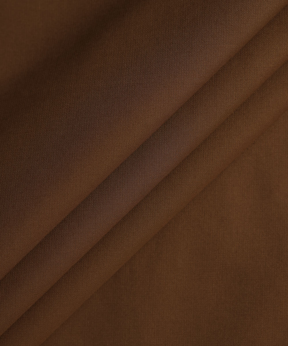 Men's Unstitched Cotton Dobby Brown Full Suit Fabric