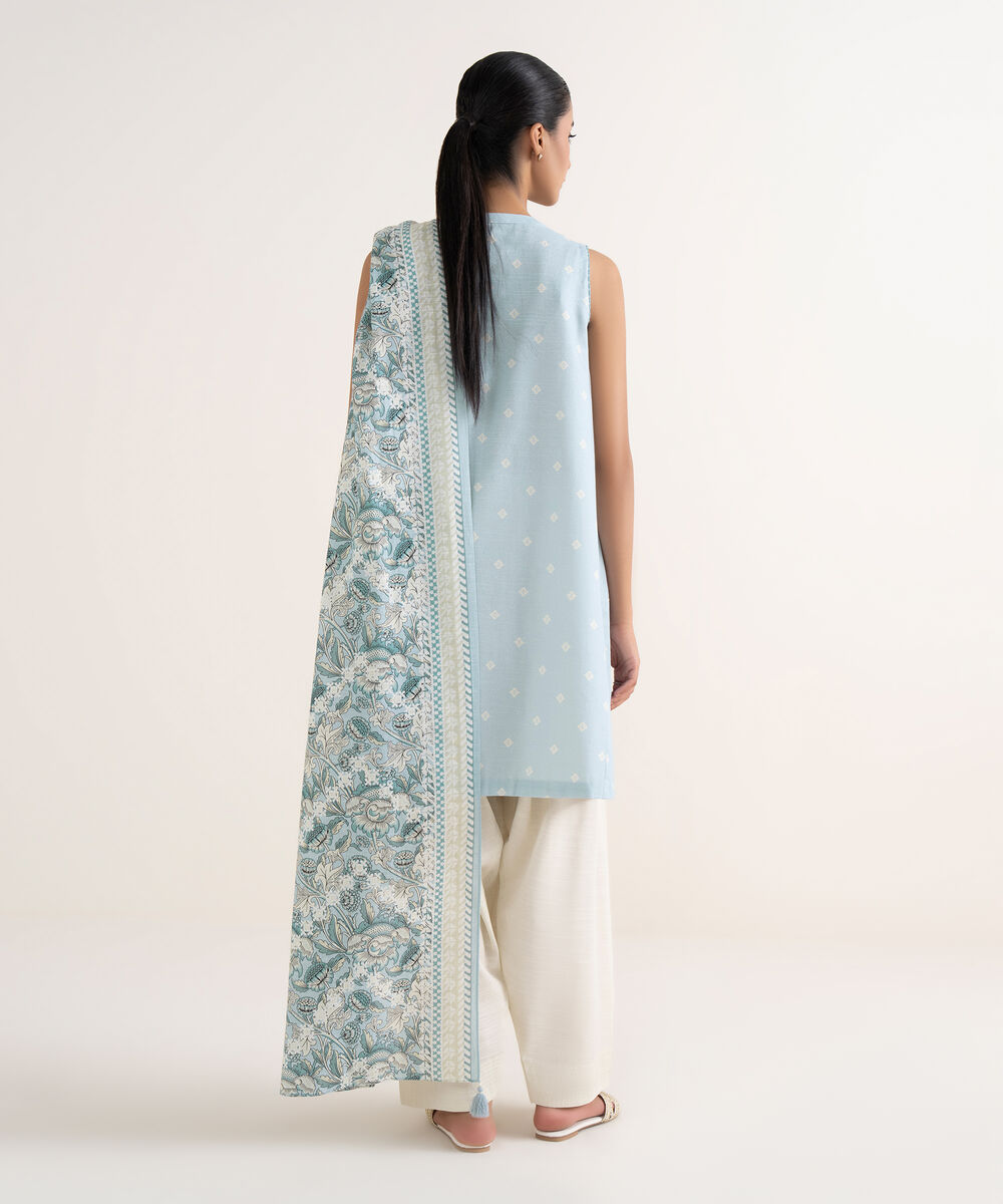 Women's Unstitched Light Khaddar Printed Multi Two Piece Suit