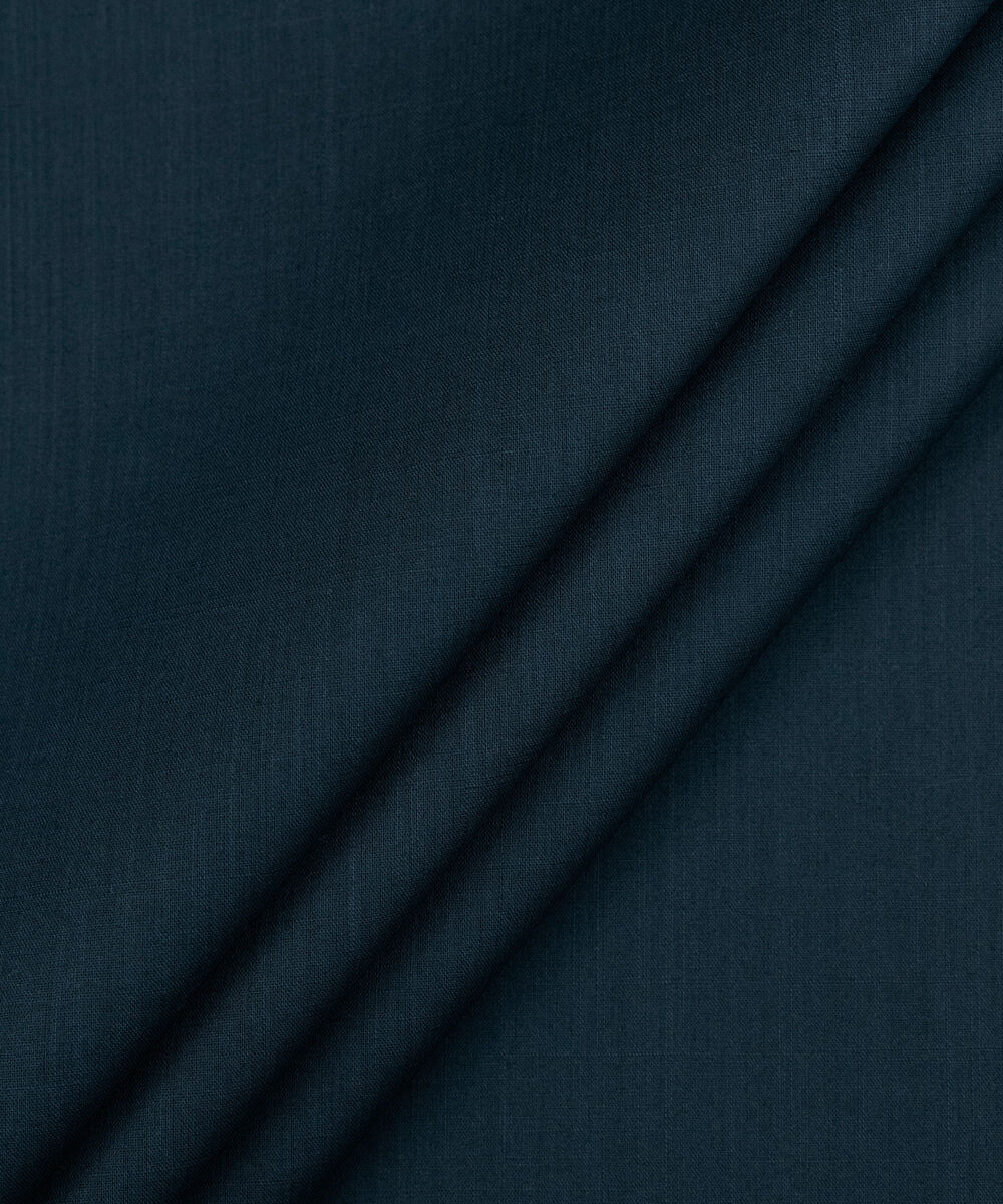 Men's Unstitched Two-Piece Navy Blue Premium Slub Cotton Suit