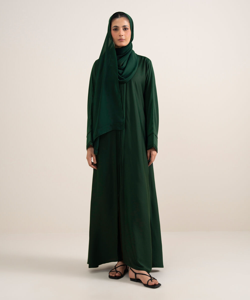 Women's Olive Green Abaya Set