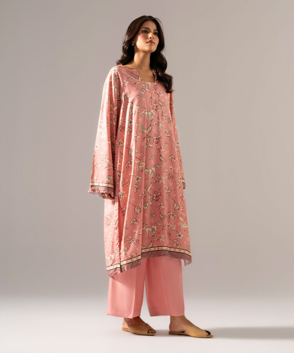 Women's RTW Viscose Marina Printed Pink Straight Shirt