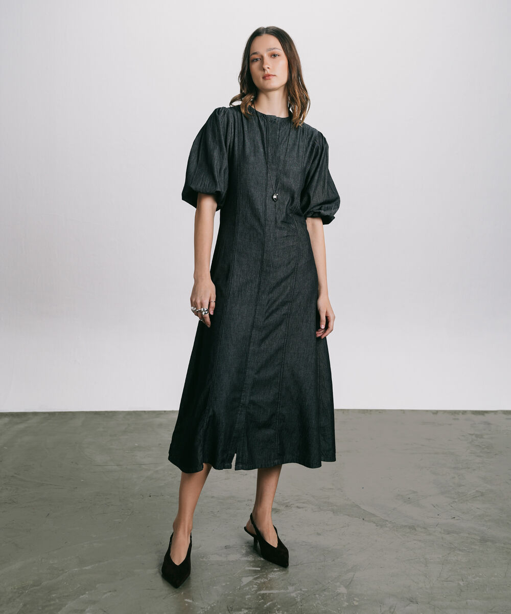 Women's Western Wear Black Heavy Weight Denim Dress