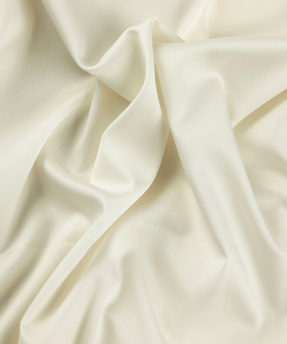 Men's Unstitched Two-Piece Premium Cotton Satin Off White Suit.