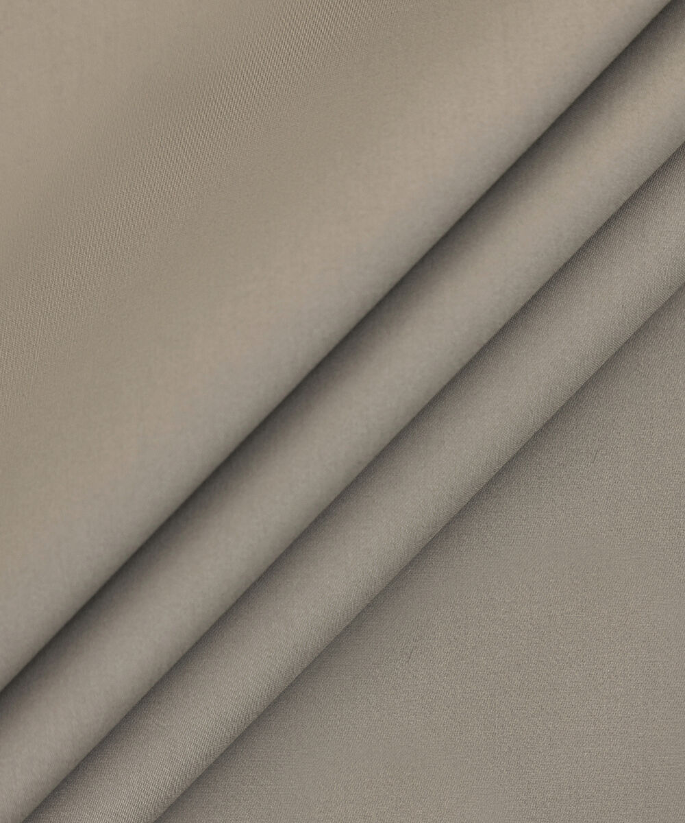 Men's Unstitched 2-Piece Premium Cotton Satin Lt Khaki Suit