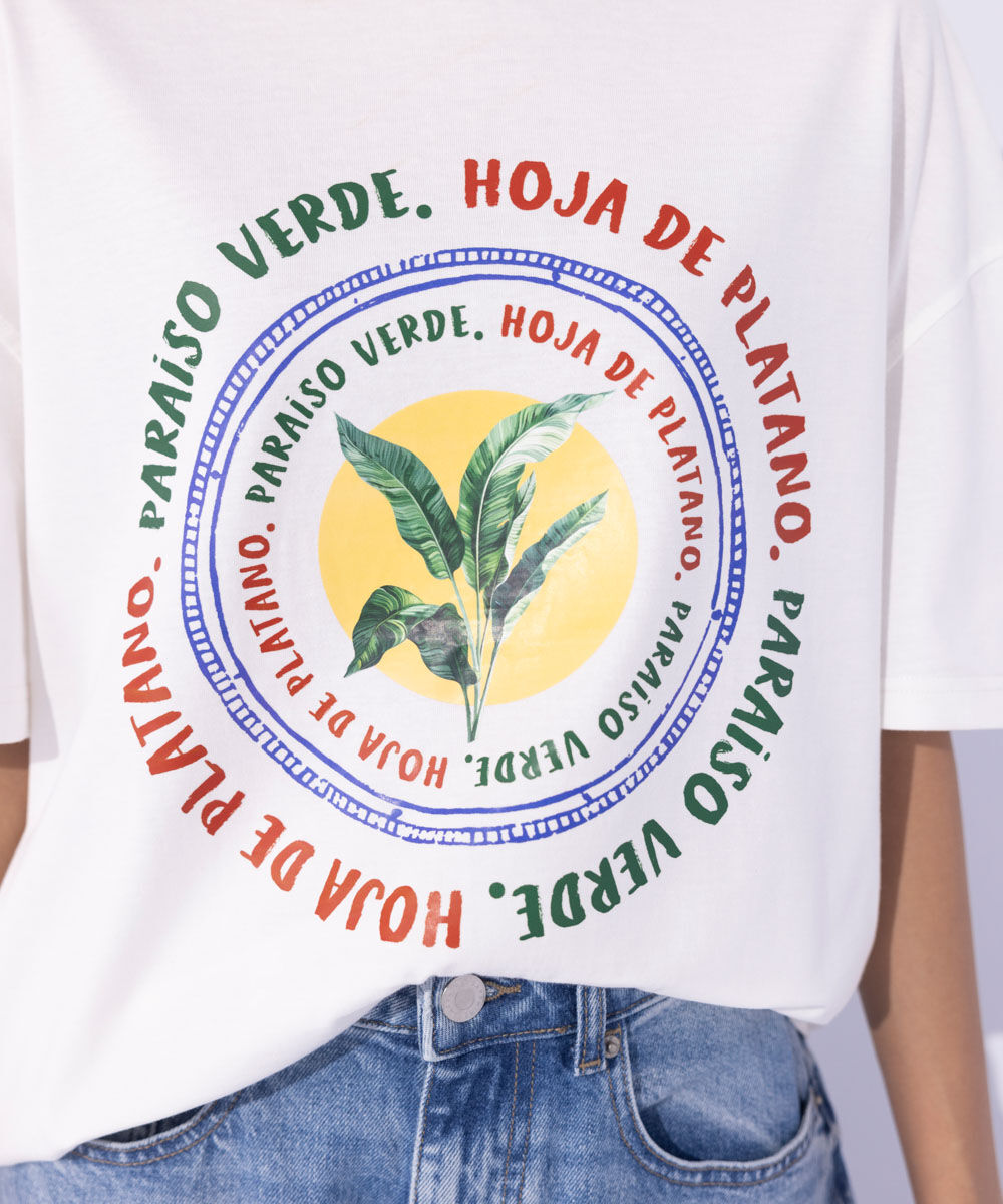 Women's Western Wear White Loose Fit Graphic T-Shirt