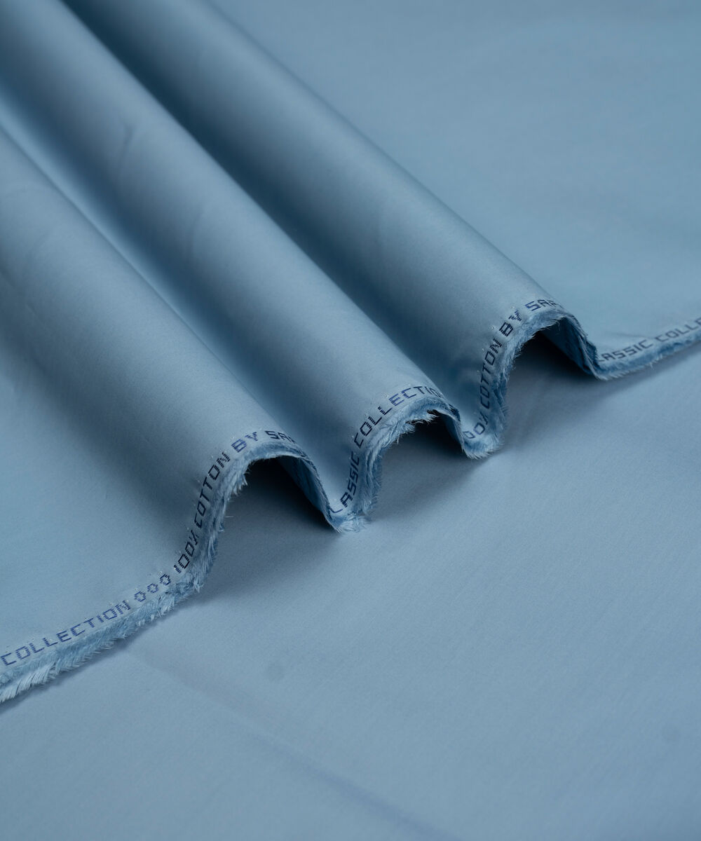 Men's Unstitched Two-Piece Soft Grey  Premium Latha Suit