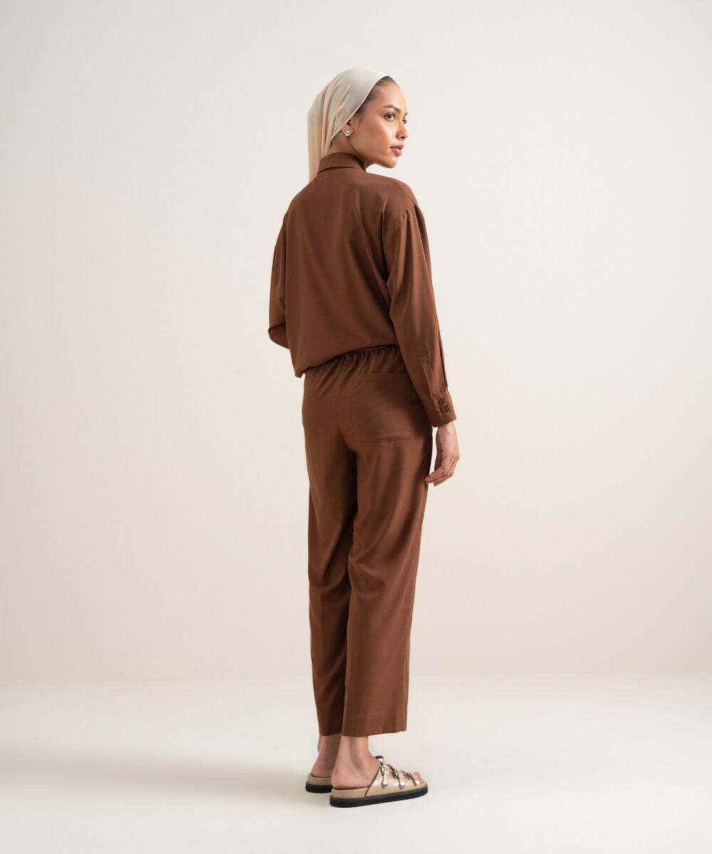 Women's Brown Straight-Leg Pants