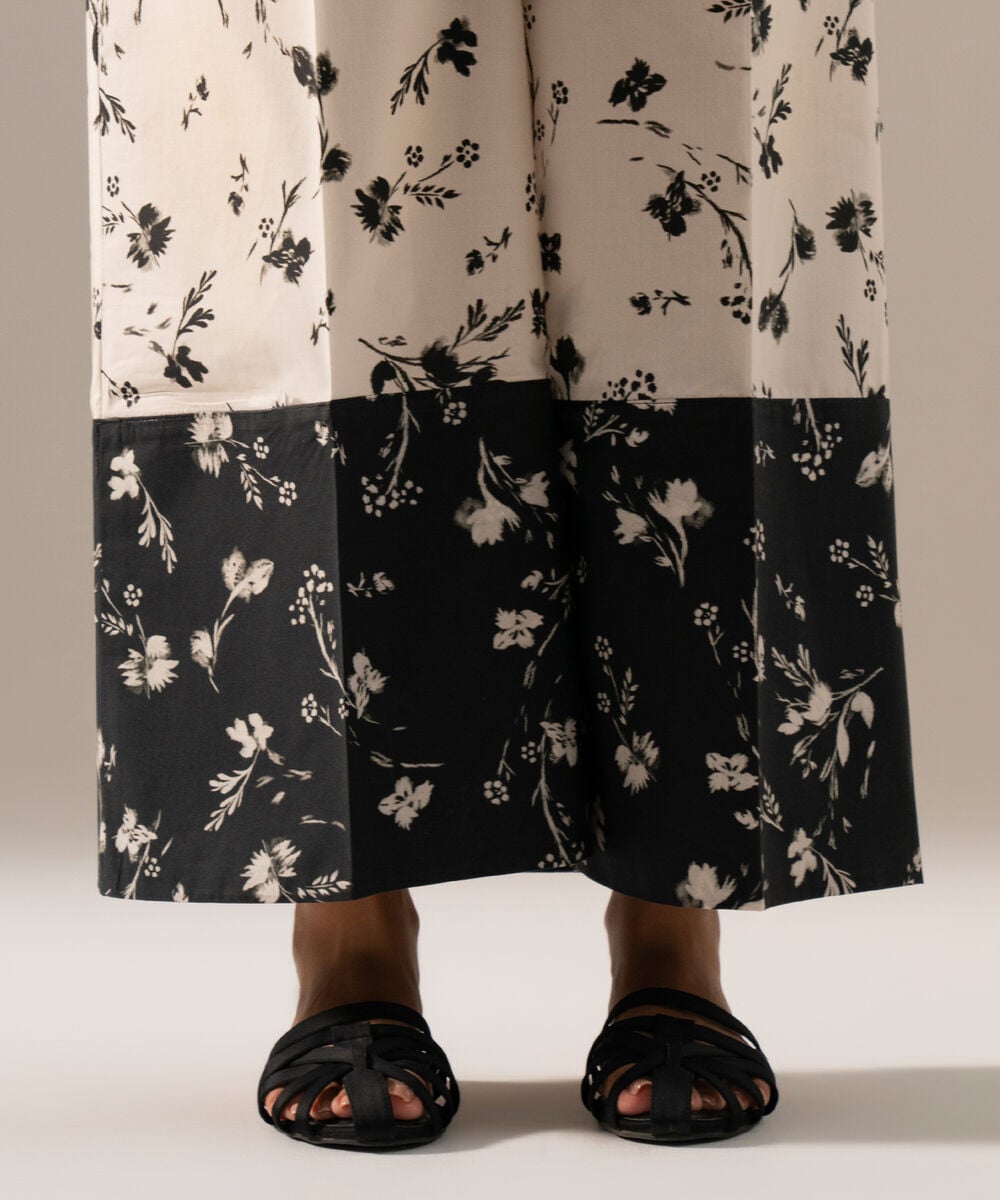 Women's RTW Poplin Printed White Skirt