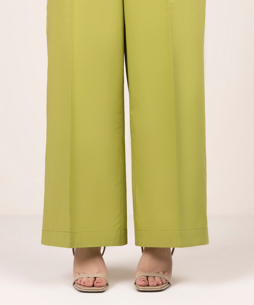Women's RTW Cambric Solid Green Culottes