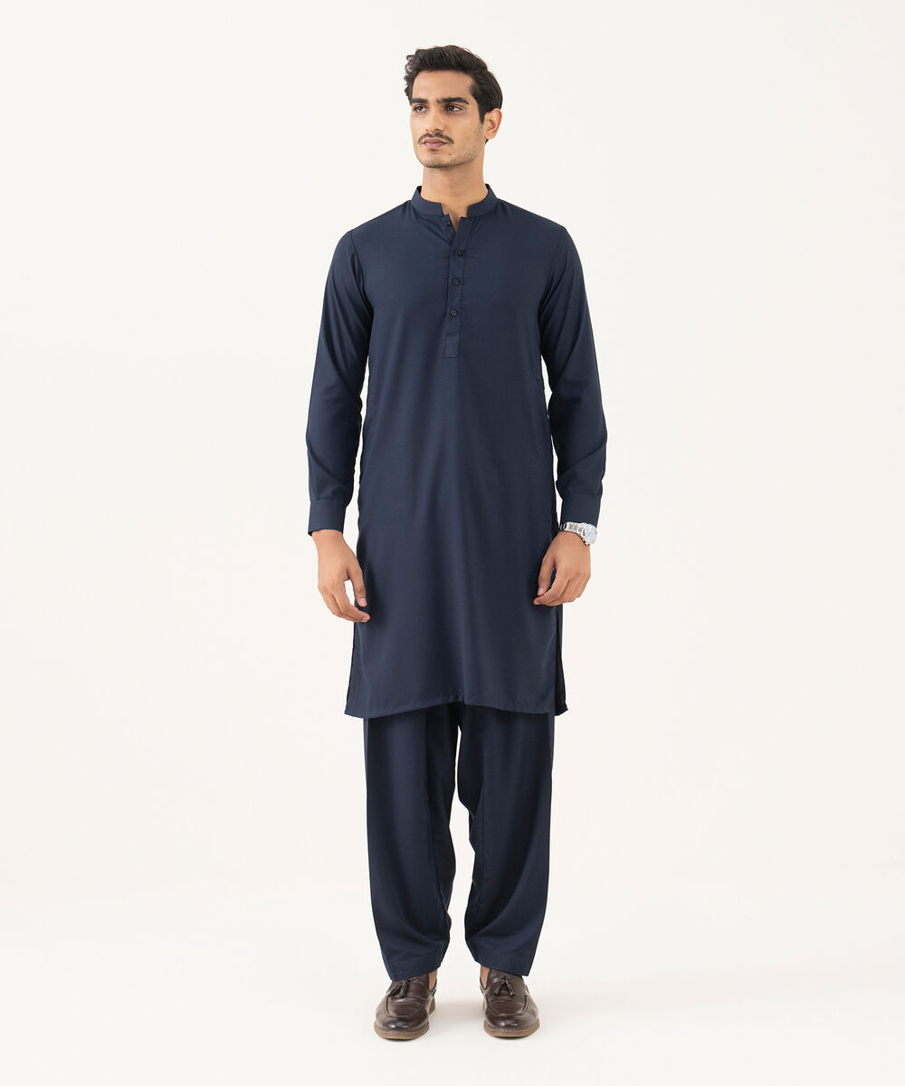 Men's Falak Plain Blue Kurta Shalwar