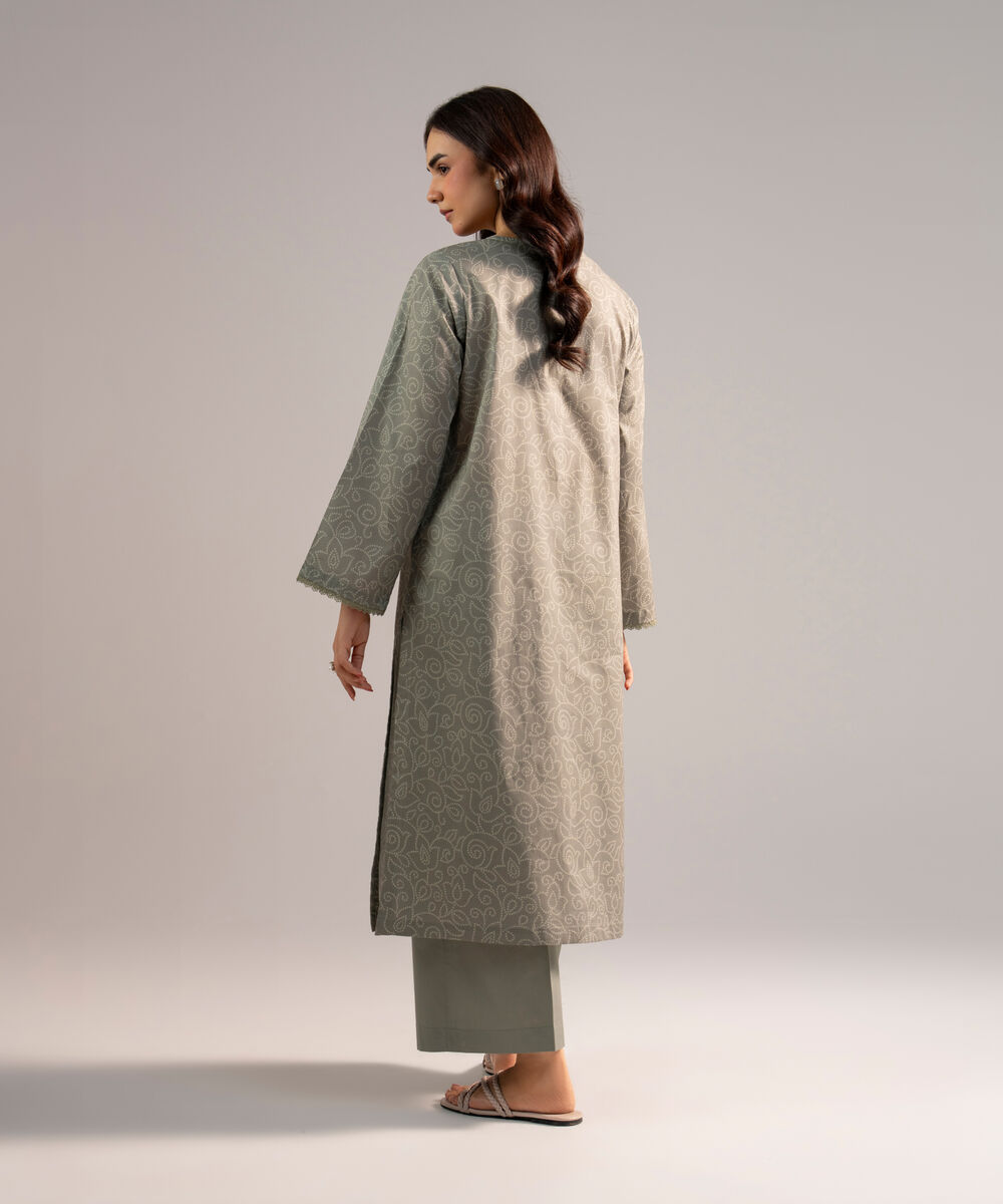 Women's RTW Lawn Printed Grey 2 Piece Suit
