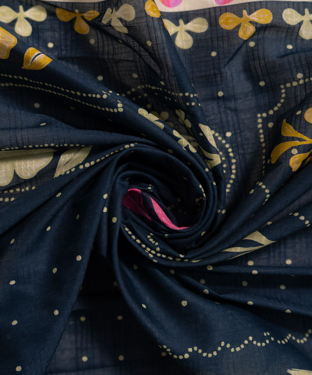 Lawn Printed Dark Blue Dupatta
