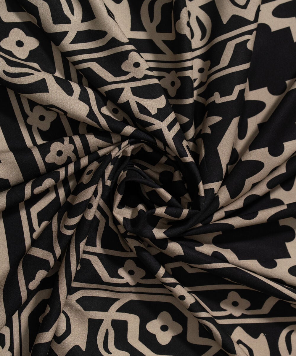 Women's RTW Viscose Linen Printed Grey Dupatta