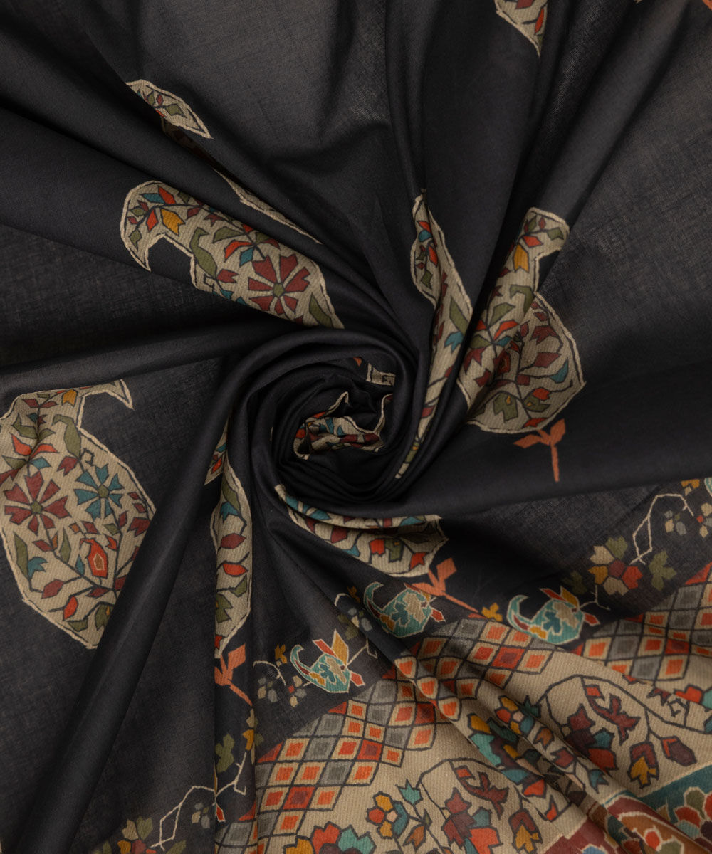 Fine Voile Black Printed Dupatta