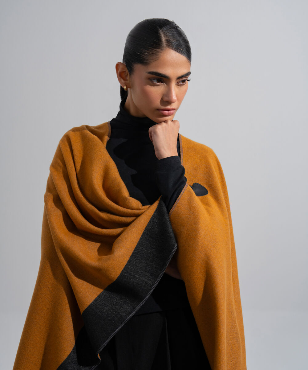 Women's Western Wear Rust Polyester Cape Shawl