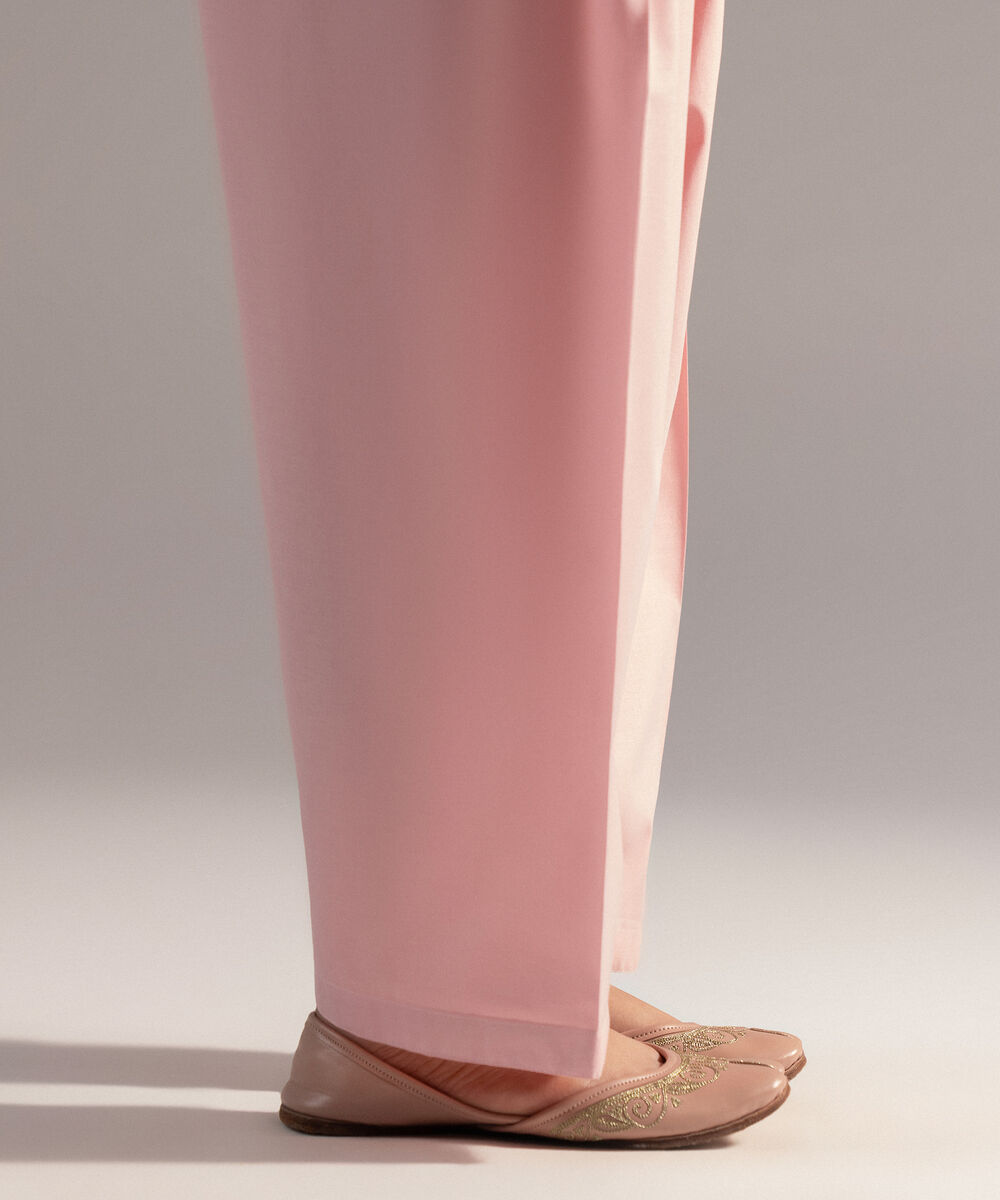 Women's RTW Cambric Solid Pink Shalwar