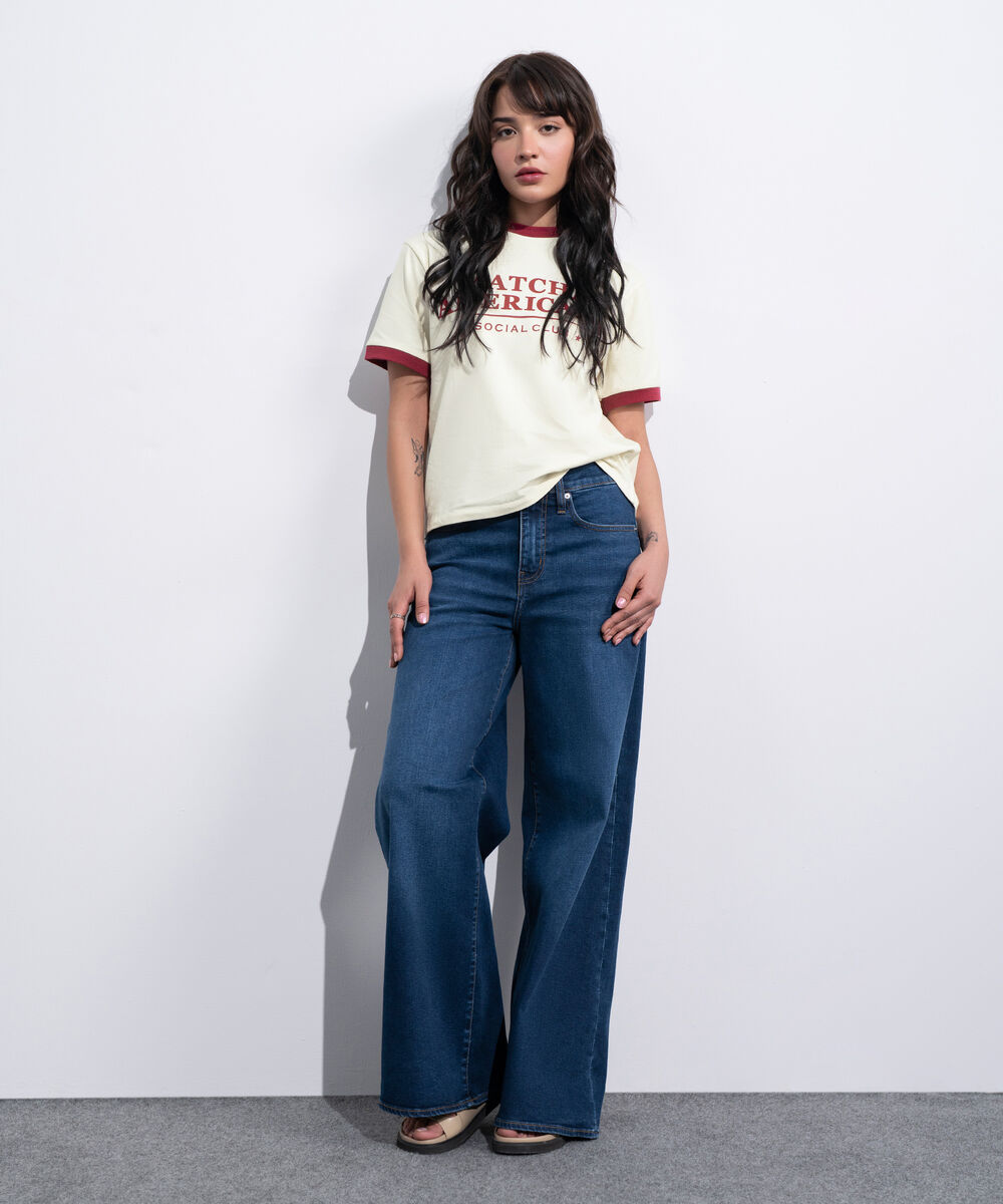 Women's Western White Ringer T-Shirt With Graphic