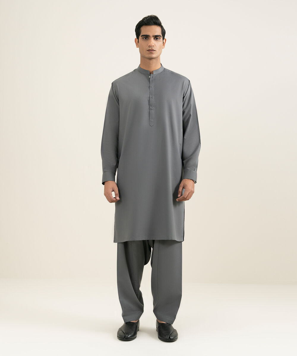 Men's Stitched Grey Kameez Shalwar