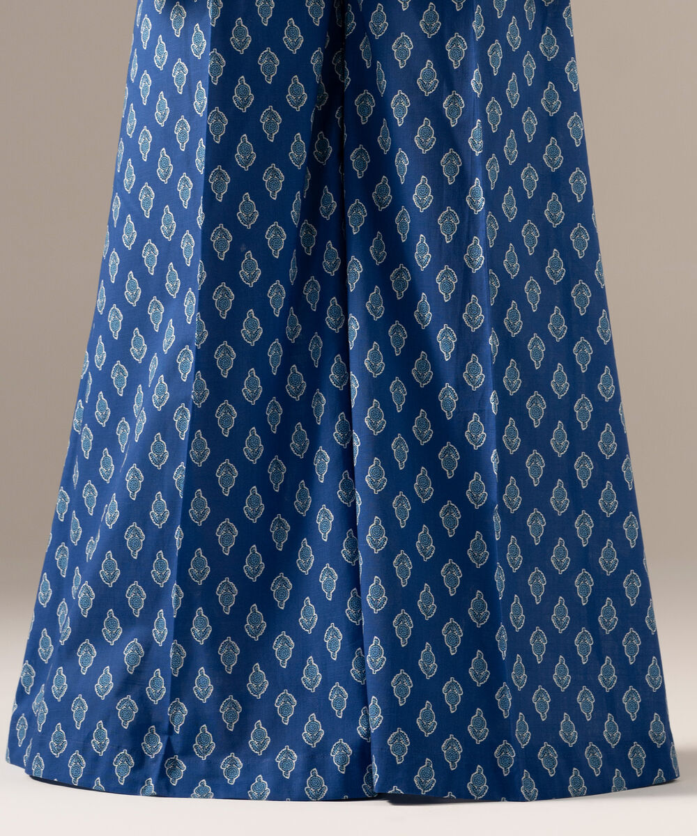 Women's RTW Crosshatch Printed Blue Flared Pants