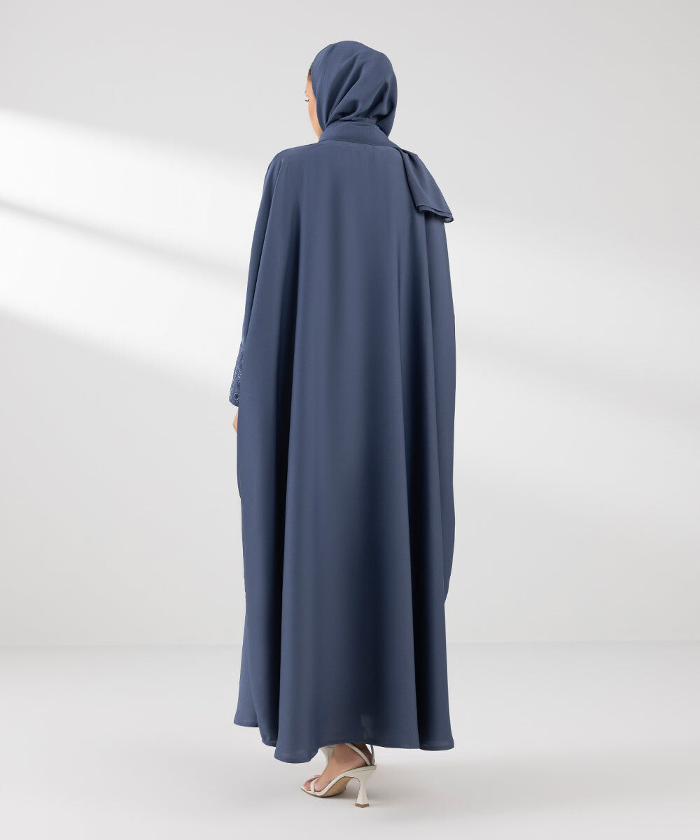 Woman - Blue Kaftan Abaya Set