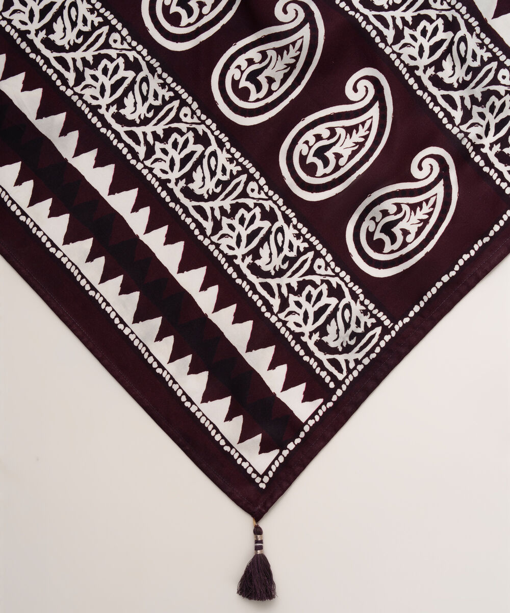 Printed Linen Brown Dupatta
