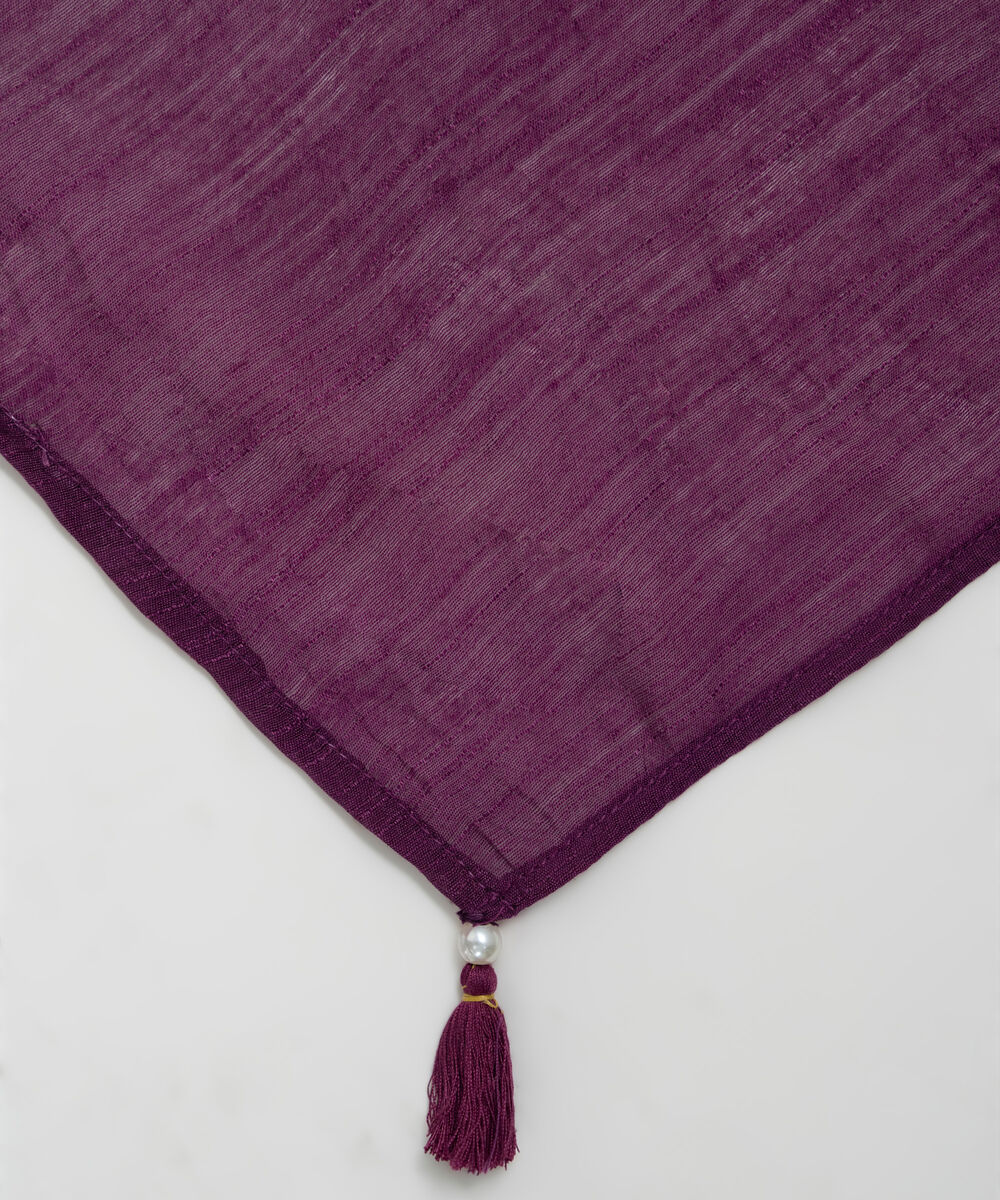 Solid Manaar Purple Dupatta