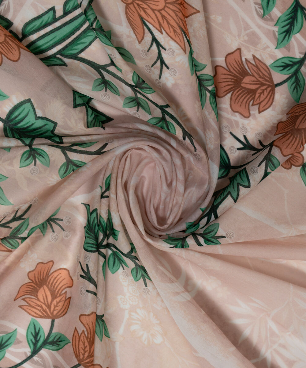 Fine Voile Printed Pink Dupatta