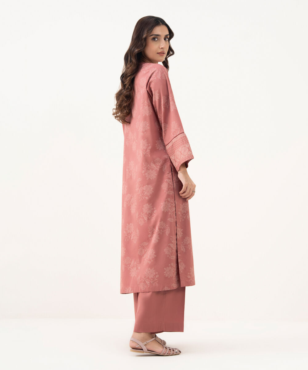 Women's RTW Cotton Viscose Printed A-Line Pink Shirt