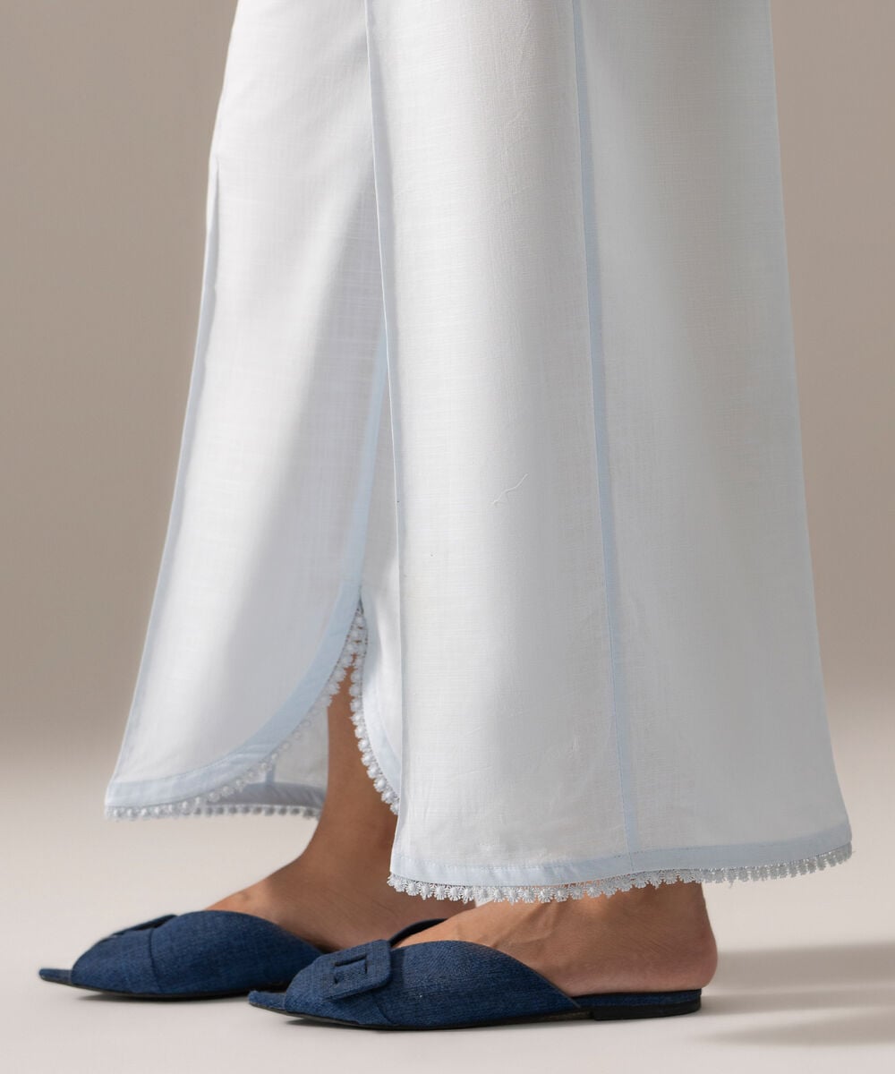 Women's RTW Cross Hatch Solid Ice Blue Culottes