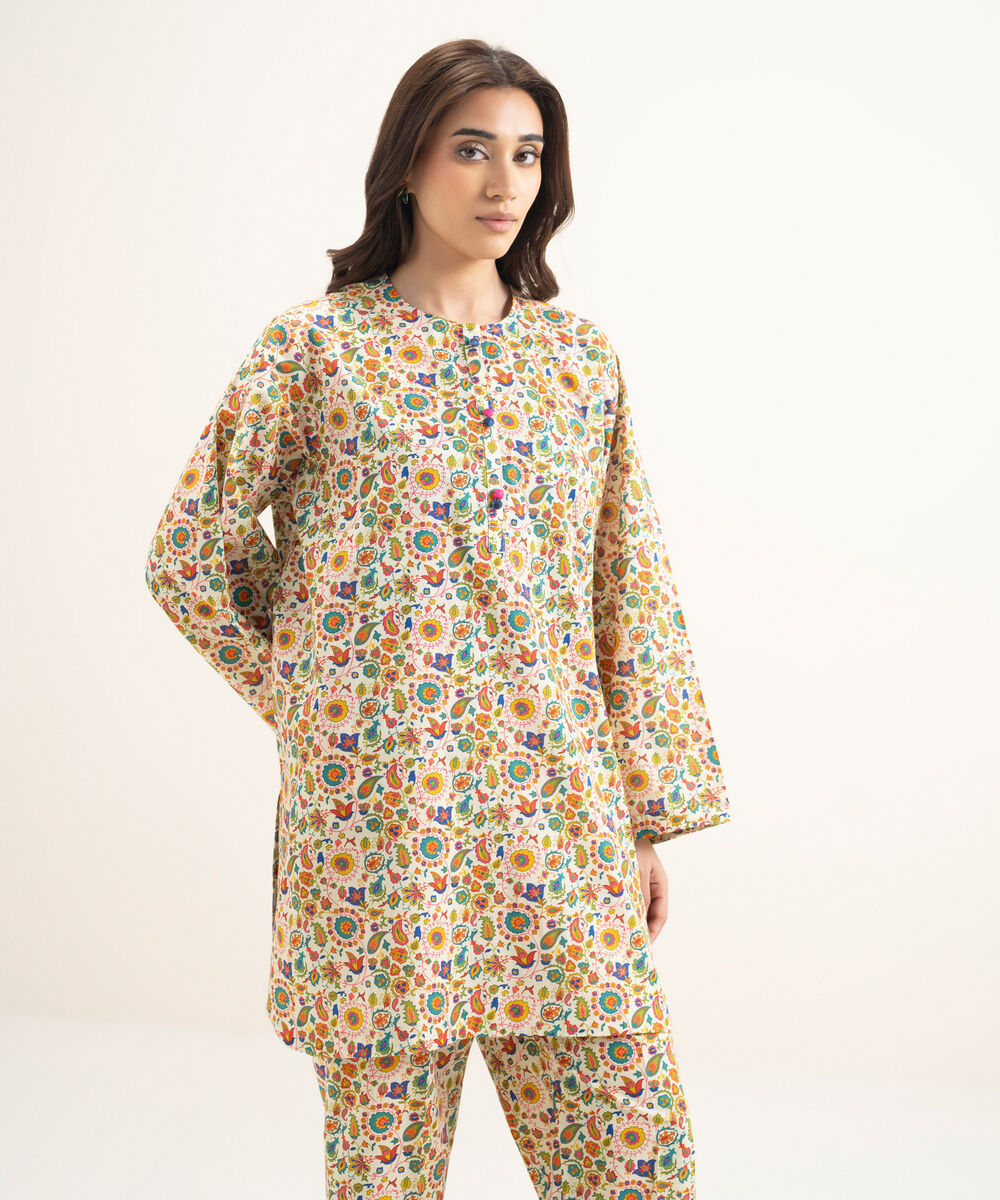 Women's RTW Cambric Printed Multi Straight Shirt