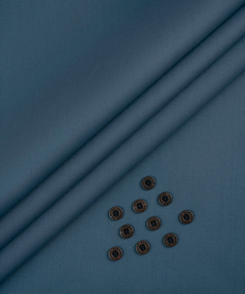 Men's Unstitched Soft Blue Two Piece Premium Cotton Suit