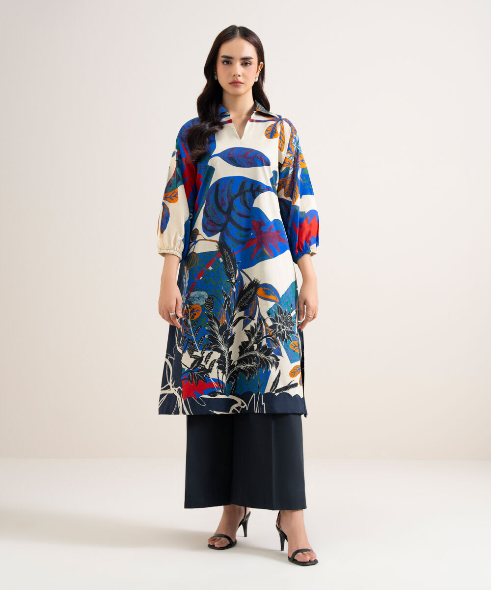Women's Unstitched Lawn Printed Multi  2 Piece Suit