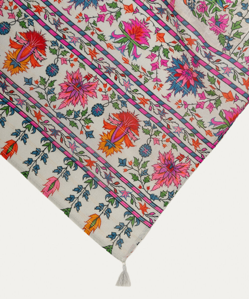 Zari Lawn Printed Grey Dupatta