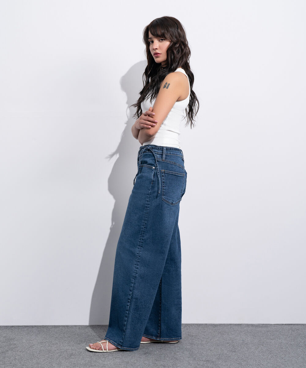 Women's Western Light Indigo Wash Baggy Loose Jeans