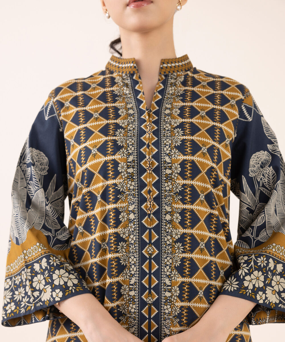 Women's Unstitched Arabic Lawn Printed Multi 3 Piece Suit