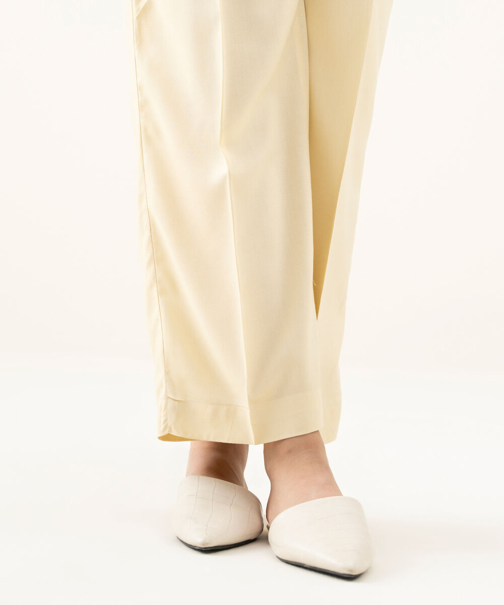 Women's RTW Linen Cream Dyed Straight Pants
