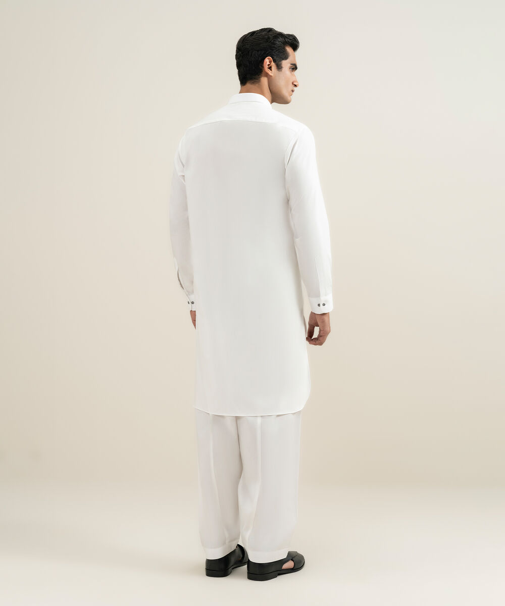 Men's Stitched Off White Kameez Shalwar