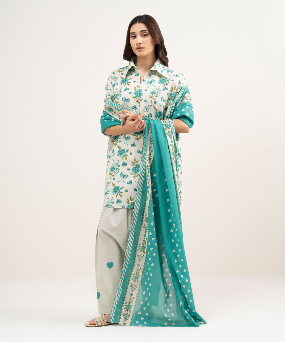 Women's Unstitched Lawn Printed Multi 2 Piece Suit