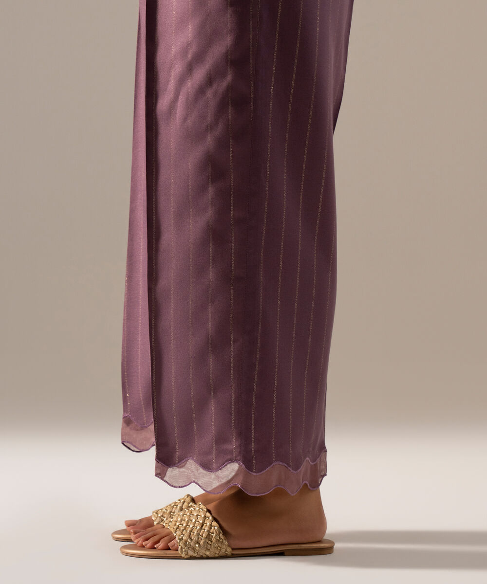 Women's RTW Dobby Crepe Lurix Solid Purple Culotte