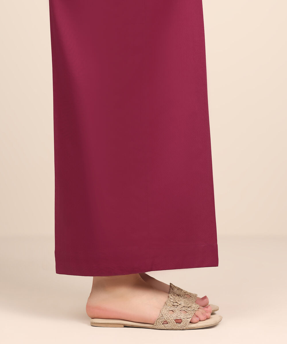 Women's RTW Cambric Pink Dyed Flared Pants