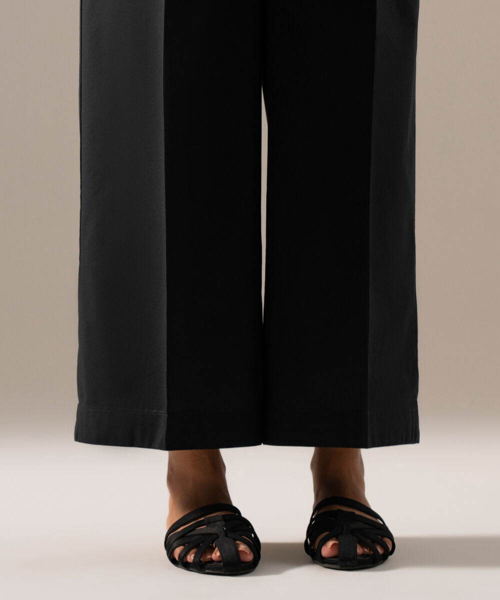 Women's RTW Cambric Solid Black Culotte